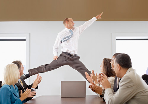Man dancing in office Man dancing in office
